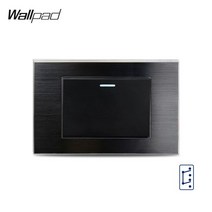 L3 스위치118 US 1 갱 벽 조명 스위치 월 패드 L3 블랙 알루미늄 패널 웨이 2 중간 미국 크기 발광 표시기, 03 Intermediate