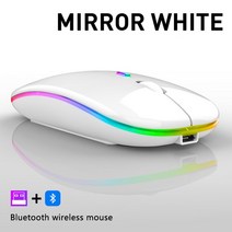 블루투스 충전식 무선 마우스 2.4G USB LED PC 전화 애플 맥북 샤오미 삼성 화웨이 레노버 노트북 태블릿, Dual Mode