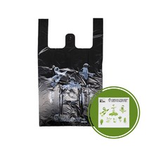 친환경 손잡이 비닐봉투 흑검색 14L 300매, 단품