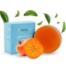 Mirai Clinical - 바디용 감 비누 바 100g 추출물 일본 체취 녹차 데오도란트 남성 및 여성용 민감한 피부를 위한 천연 화학 물질 프리 비엔날린 제거에 도움12686