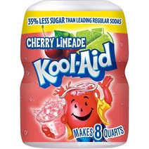 Kool-Aid Sweetened 체리 라임 파우더 드링크 믹스 카페인 프리 538.6g(19온스) 병