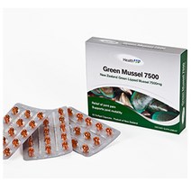 HealthUp Green Mussel 뉴질랜드 헬스업 초록입홍합 7 500mg 60캡슐 2팩