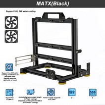 조립PC 수냉식컴퓨터 데스크탑 컴퓨터오픈케이스, MATX 블랙