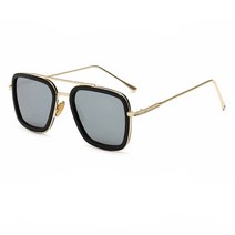 권정열안경 시저플립 토니 스타크 로버트 Downey-패션 빈티지 디자인 투명 사각형 프레임 선글라스 남녀 공용 패션 햇빛 차단용 안경