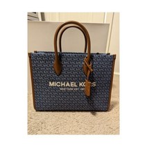 마이클 코어스 미렐라 여성용 미디엄 MK 숄더 토트 백 시그니처 데님 토트백 가방