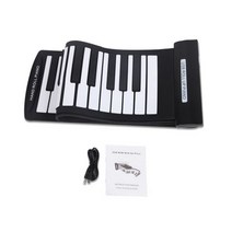 휴대용 61 키 접이식 피아노 USB MIDI 키보드 전자 피아노 핸드 롤 피아노 키보드 악기, as show