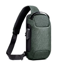 숄더백 남성용 USB 충전 여행용 방수 스포츠 도난 방지 신제품, 5.B-Amry green