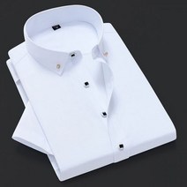 남성 반팔 드레스 셔츠 여름 일반 맞춤 비즈니스 작업 얇은 통기성 패션 버튼 다운 스마트 캐주얼 셔츠