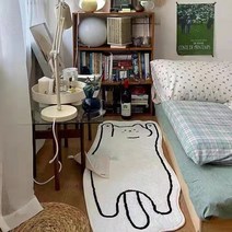 폭격 ins 모조 캐시미어 침대 옆 담요 미끄럼 방지 내마모 쿠션 기계세탁 가능