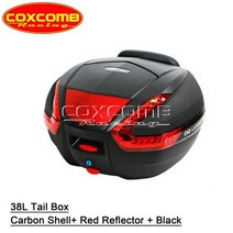 오토바이 알루미늄 탑박스 두카티 아프릴리아 효성 베넬리 BMW용 오토바이 사이드 박스 스포츠 자전거 수, 15 carbon red
