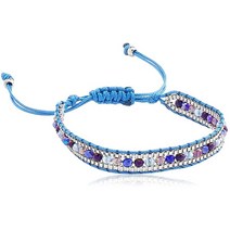 정품 La Raffine 여성용 팔찌 남성용 악마의 눈 14K 금 도금 스트링 비즈 조절 가능한 텔레스코픽 팔찌 지르코늄 원석 없음.