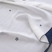 더플럼 시원한 풍기인견 여름 홑 이불 슈퍼싱글 자수 멜로스티치 공법, 네이비