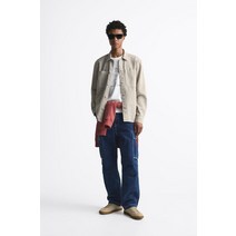 국내정품 ZARA 자라 컬러 데님 오버셔츠 - 도트 그레이