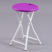 플라스틱 접이식 의자 가정용 어린이집 유치원 교회 라운드 둥근 작은 벤치 휴대용 의자, 플라스틱 표면 앉아 높이 47cm 로즈 레드 라운드 의자