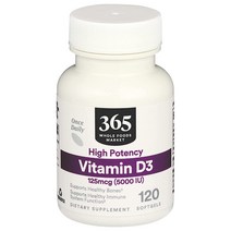 365 by 홀 푸드 마켓 비타민 D3 125mgc 5000 IU 120소프트젤