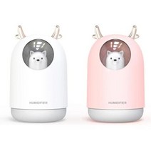 아트박스/트윈스파파 귀여운 동물 디자인 무드등 USB 미니 가습기 300ml, 블루