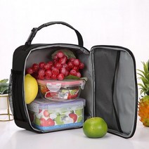 BQE465157보온보냉 4중 구조 높은효과 지퍼포켓 도시락 가방(7L) (블랙), 상세페이지 참조
