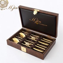 [라몽] H.jin 장생 진공 골드티타늄 수저세트 (2인용) 명절 어버이날 부모님 생신 생일 상견례 선물 기념품 답례품, A 스타일