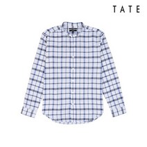 테이트(TATE) [테이트] 남성 거즈면 세미오버핏 긴팔 차이나카라 체크셔츠_KA8U4-MRC140