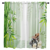 벽난로 크리스마스 트리 화환 선물 커튼 거실 키즈 침실 주방 창 홈 에센셜, [10] W135 x H183cm x2