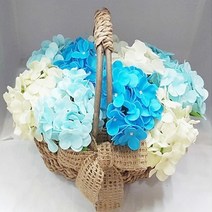 영하우스 생일꽃바구니 비누꽃 축하꽃 개업꽃 해바라기꽃 기념일 부모님 생신선물 어버이날 꽃바구니 생신 환갑꽃 칠순꽃바구니 팔순꽃 승진꽃 꽃배달 선물, 수국꽃바구니 블루+축하합니다