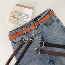 [4종] 베이직 유광 무광 레더 슬림 버클 여자 벨트