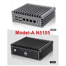 산업용컴퓨터 산업용PC 미니PC 산업용피씨 2023 새로운 4 인텔 i226 Nics 2.5G 소프트 라우터 11th 펜티엄 N6005 N5105 2 * NVMe DDR4 팬리스, No Ram No Storage_UK, ModelA Celeron N5105