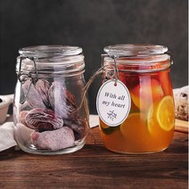 밀폐 유리병 원형 750ml 1개 (약 지름10.8cm x 높이 14.4cm), 1