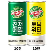 캐나다드라이 토닉워터 10캔+진저에일 10캔 총20캔, 단품