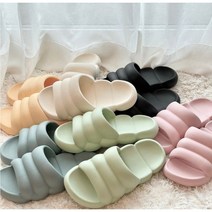 마카롱 마쉬멜로우 미쉐린 똥카롱 구름 슬리퍼 층간소음 무소음 룸슈즈 발편한 푹신한 고무 eva 쿠션 무지 조리원 커플 여성 임산부 집안 거실 실내용 사무실 실내화 거실화, 옐로우, M