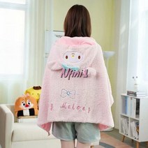 [엔피니원] 칩앤데일 ﻿산리오 후드 망토 귀여운 캐릭터 담요 이불