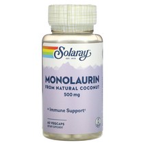 Solaray 모노라우린 500mg VegCap 60정, One Color, One Size