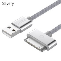 PZOZ-USB 고속 충전 케이블 아이폰 호환 4 s 3GS 3G 아이패드 1 2 3 아이팟 나노 이터치 30 핀 충전기 어댑터 데이터 동기화 코드, 2m, silver