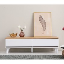 심플 레트로 자취방 서랍 거실장 1200 (2색) 깔끔한 클래식 TV 티비장 다이, 오크