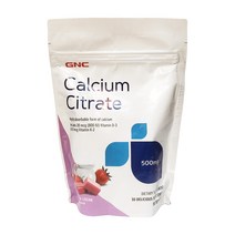 GNC 칼슘 시트레이트 500mg 30정 츄어블 (소프트츄) 베리 앤 크림 Calcium Citrate Berries & Cream 30 Schews, 1개