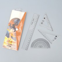 [미스릴리] 미니 자 세트 30도 45도 삼각자 직자 각도기 셋트