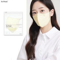 에어힐 국산 여름용 써멀본드 라이트핏 새부리형 마스크 컬러 중형 50매, 연노랑