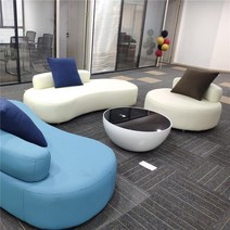 조약돌쇼파 조약돌소파 모듈쇼파 크리 에이 티브 가죽 세 사람이 간단한 현대 곡선 작은 아파트 다중 사람 초승달 벤드 성격 가게, 흰색(고급 Xipi) 대형 원형 싱글(직경 1m)