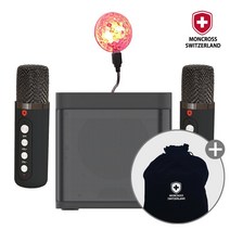 무선 노래방 마이크 2개 소규모 모임 홈파티 블루투스 스피커 노래반주기 추천, (5531) KC30+미러볼