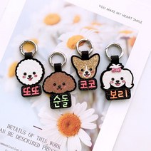 핑크캔디 강아지이름표 (미니사이즈) 애견네임택 반려동물인식표, 형광주황