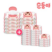 순둥이 (1+1)베이직 무향 엠보싱 플러스 캡형 100매 10팩+휴대캡형 20매 20팩(nBpC-01+cB-com) 유아물티슈