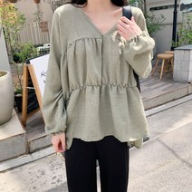 겟잇미 카다 여성 데일리 캉캉 프릴 블라우스