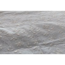 헤인천 대폭 60수 아사면 나비꽃레이스 펀칭원단 3종 마스크 커텐 이불 의류 원단, 눈꽃, 광목색