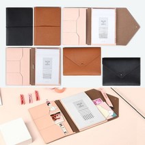 슈프림 노트패드 B6 메모패드 바인더 가죽 커버 리갈 패드 메모 커버 노트 클립바인더 옥스퍼드 A5, 쿠팡1 아이스초코 03 2단형 핑크