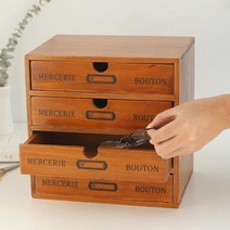 미니 장식장 빈티지 엔틱 원목 진열장 캐비닛 레트로 나무 보석 보관 상자 장식품 서랍, a, A