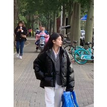 여성복 캐주얼 보온 블랙 패딩 여 겨울