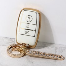 벤오토 기아 자동차 키케이스 레이 모닝 K3 K5 K7 K8 K9 쏘렌토 셀토스 카니발 스포티지 스팅어 쏘울 니로 EV6 모하비 스토닉 TPU 키홀더 키링 키커버 스트랩, JH-KA, 화이트골드