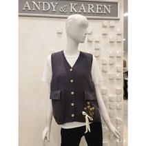 에이렌(ayren) 앤디앤카렌 리본자수 앙고라 조끼 RL5VT203