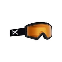 Anon 아논 스노우보드 스키 고글 남성용 헬릭스 2 고글 블랙 프레임 앰버 렌즈 W20, 블랙 / 앰버