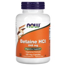 나우푸드 Now Foods 베타인 HCL 648mg 베지캡슐 120정
